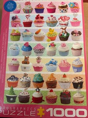 EuroGraphics Cupcake Celebration 1000-Piece Puzzle — Pink Cupcake Artwork